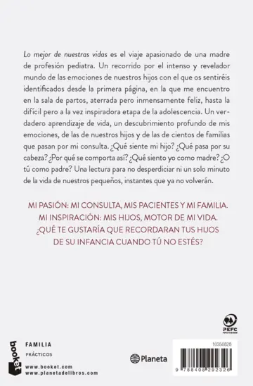 Contraportada Lo mejor de nuestras vidas