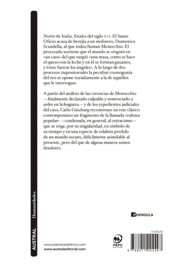 Contraportada El queso y los gusanos