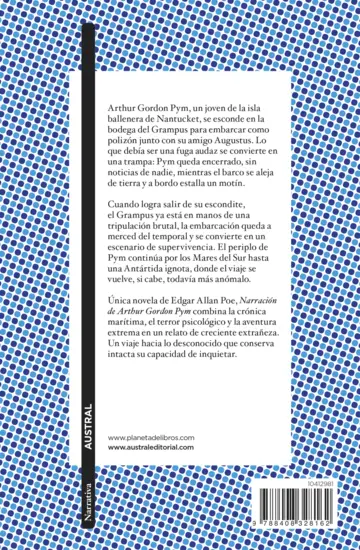 Contraportada Narración de Arthur Gordon Pym