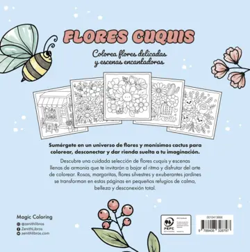 Contraportada Flores cuquis para colorear
