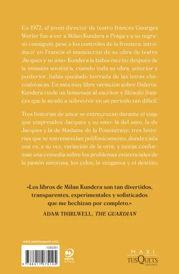 Contraportada Jacques y su amo