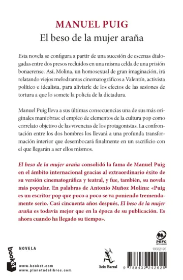 Contraportada El beso de la mujer araña