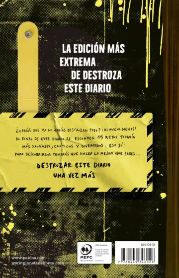 Contraportada Destroza este diario. Diversión EXTREMA