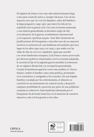 Contraportada La hambruna española