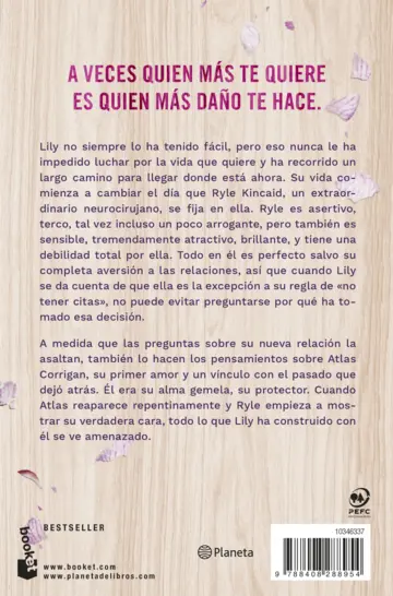 Contraportada Romper el círculo (It Ends with Us)