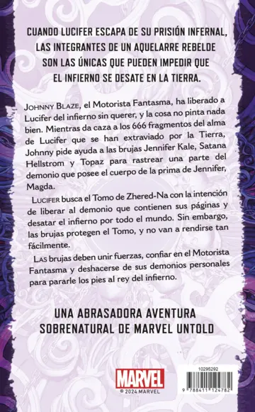 Contraportada Marvel Untold. Brujas desatadas (novela)
