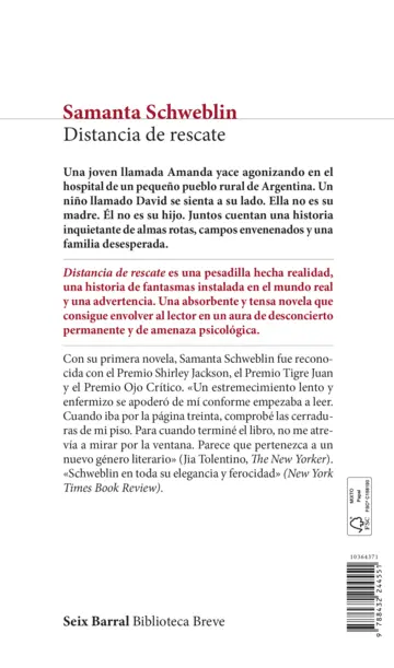 Contraportada Distancia de rescate