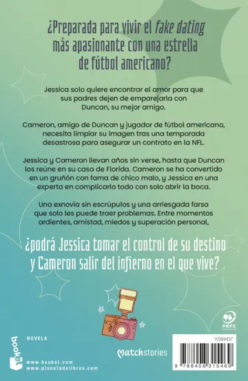 Contraportada Arriesgada farsa de amor