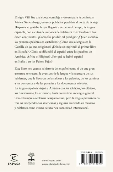 Contraportada La maravillosa historia del español