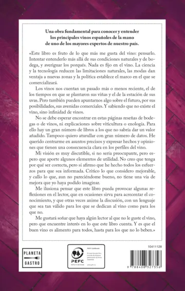 Contraportada Comprender el vino. Edición especial con cantos tintados