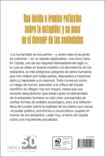 Contraportada Las leyes fundamentales de la estupidez humana
