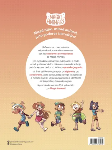 Contraportada Magic Animals. Cuaderno de vacaciones. 3º de Primaria