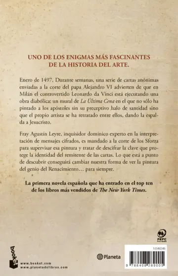 Contraportada La cena secreta