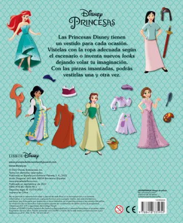 Contraportada Princesas. Viste a las princesas con imanes
