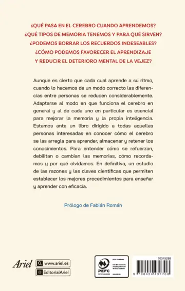 Contraportada Aprender, recordar y olvidar