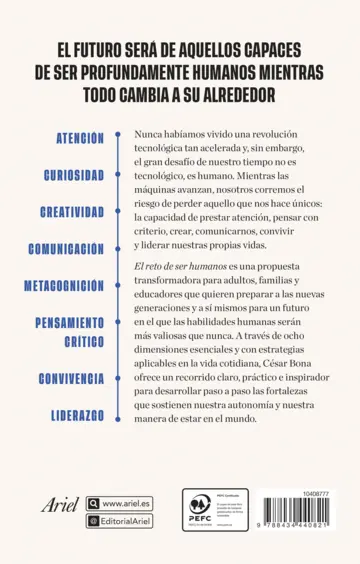 Contraportada El reto de ser humanos
