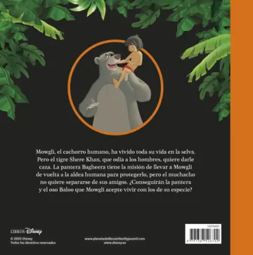 Contraportada El libro de la selva. Pequeños tesoros Disney