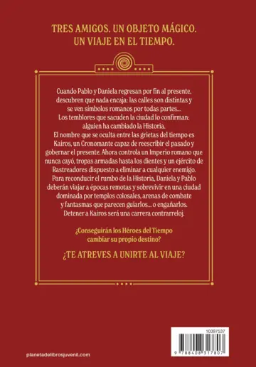 Contraportada Los Héroes del Tiempo 3. El imperio del Cronarca