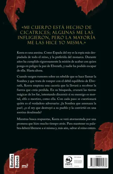 Contraportada La asesina del rey (Serie Sangre mestiza 1)