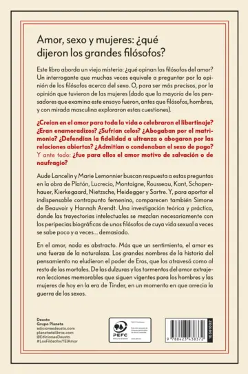 Contraportada Los filósofos y el amor