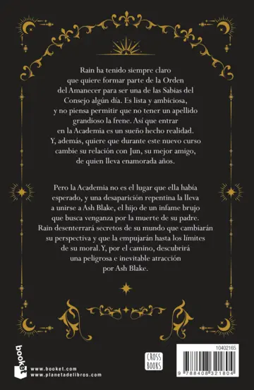 Contraportada Ocaso (La Academia, 1)