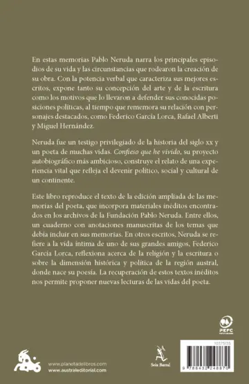 Contraportada Confieso que he vivido