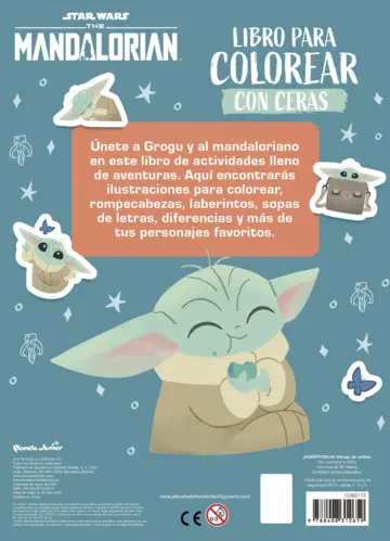 Contraportada Star Wars. The Mandalorian. Libro para colorear con ceras
