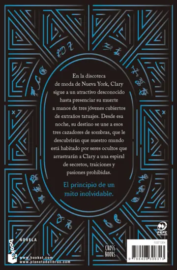 Contraportada Ciudad de hueso (Cazadores de sombras, 1)