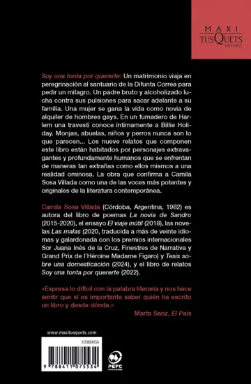 Contraportada Soy una tonta por quererte