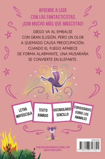Contraportada Aprender a leer con Las Fantasticotas 15. Diego y la amenaza del fuego