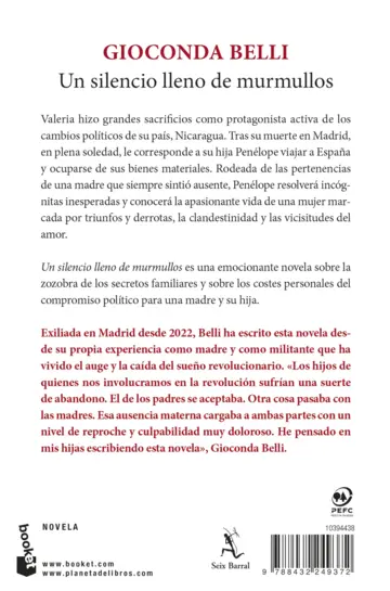 Contraportada Un silencio lleno de murmullos