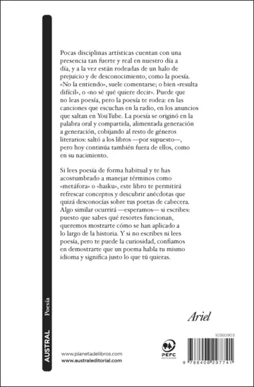 Contraportada Todo lo que hay que saber sobre poesía