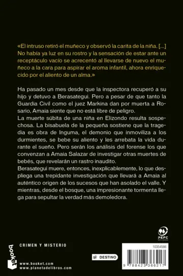 Contraportada Ofrenda a la tormenta (Trilogía del Baztán, 3)