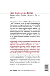 Miniatura contraportada Recuerdos. Breve historia de un amor