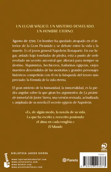 Contraportada La pirámide inmortal