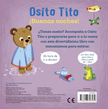 Contraportada Osito Tito. ¡Buenas noches!