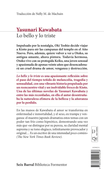 Contraportada Lo bello y lo triste