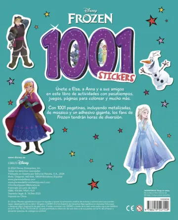 Contraportada Frozen. 1001 stickers