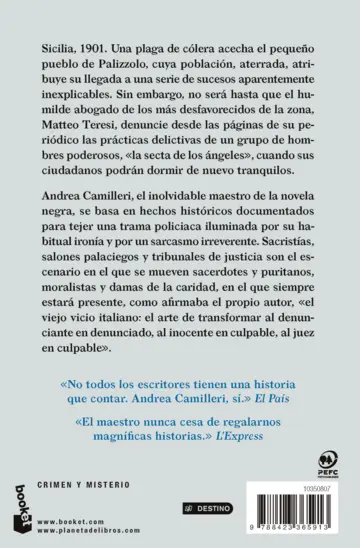 Contraportada La secta de los ángeles