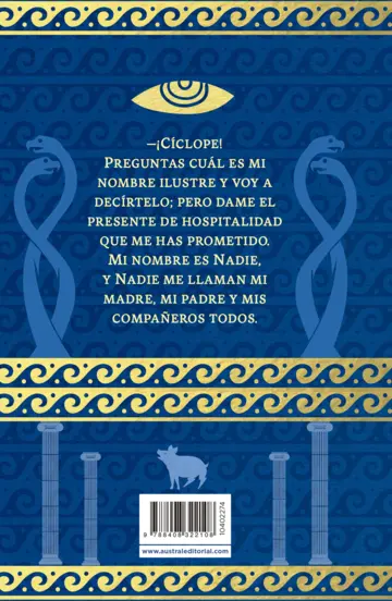 Contraportada Odisea. Edición limitada con cantos decorados