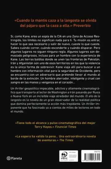 Contraportada El año de la langosta