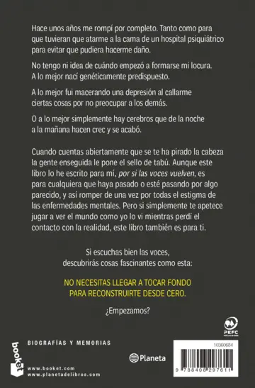 Contraportada Por si las voces vuelven