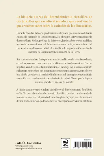 Contraportada La última extinción