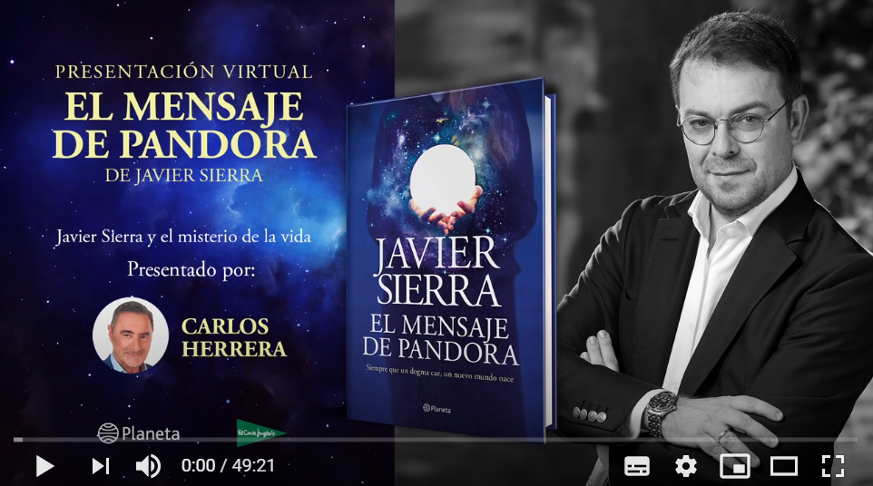 Presentación virtual - "El mensaje de Pandora" de Javier Sierra