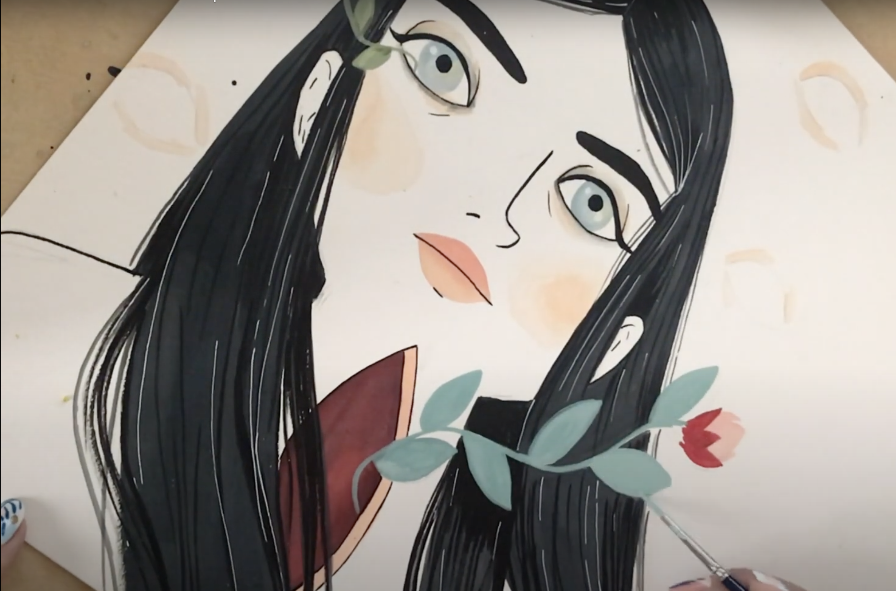 María Hesse ilustrando Voces que cuentan