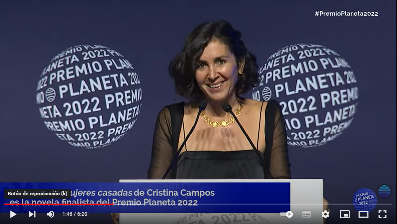 Finalista Premio Planeta 2022 Cristina Campos